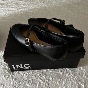 INC International Concepts Black Mary Jane Flats